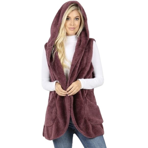 woman's fluffy hooded teddy bear comfy - Picture 1 of 3